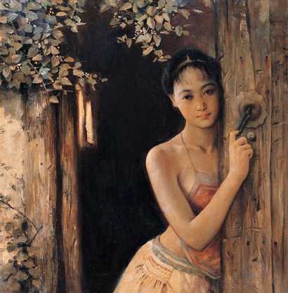 潘鸿海 1989年作 肚兜女